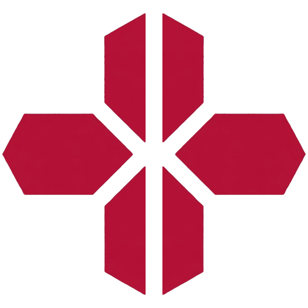 Czerwone geometryczne logo Every Ride Carry.